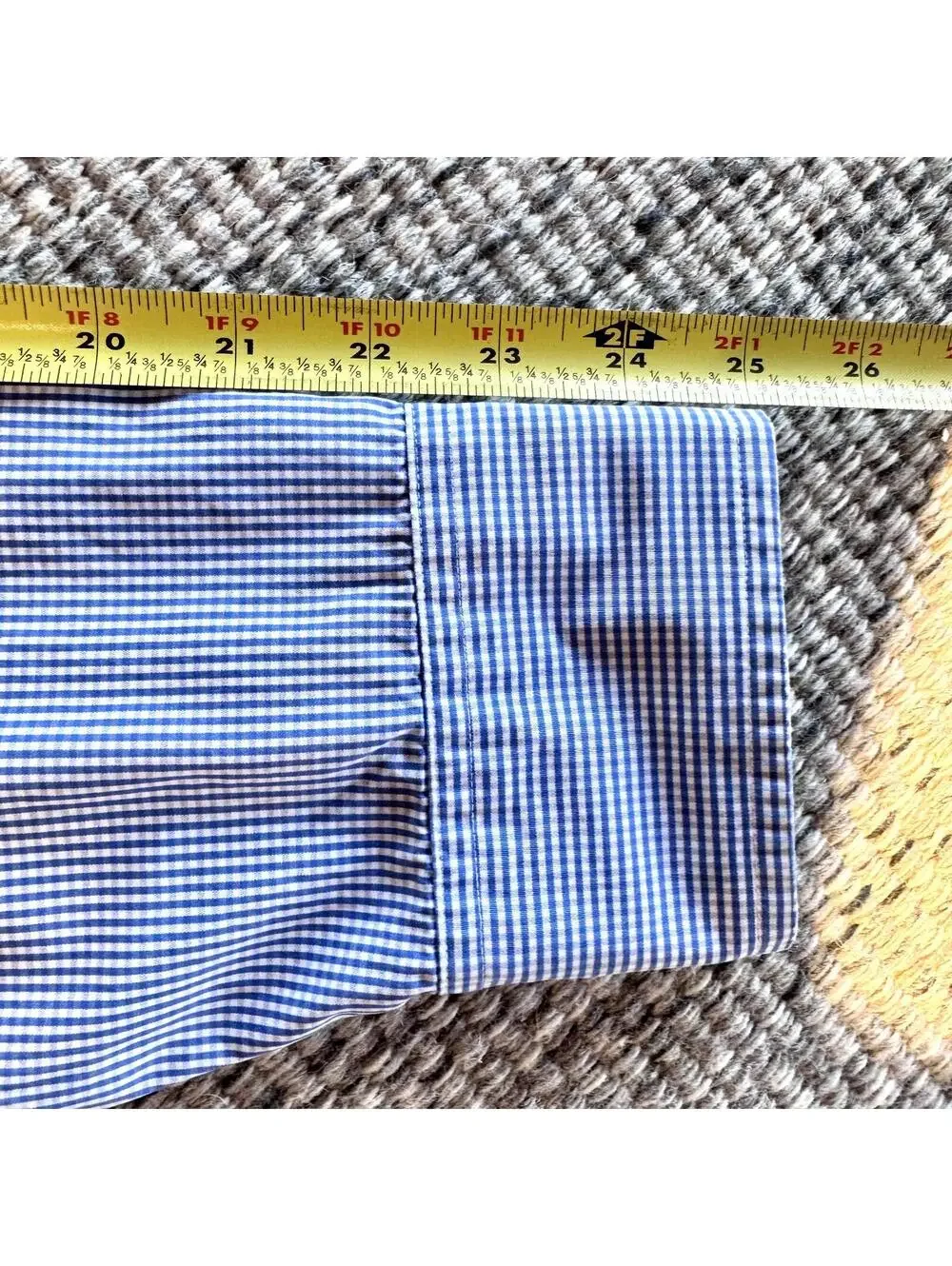 J. Crew blue gingham shirt long sleeve button up 80s size L